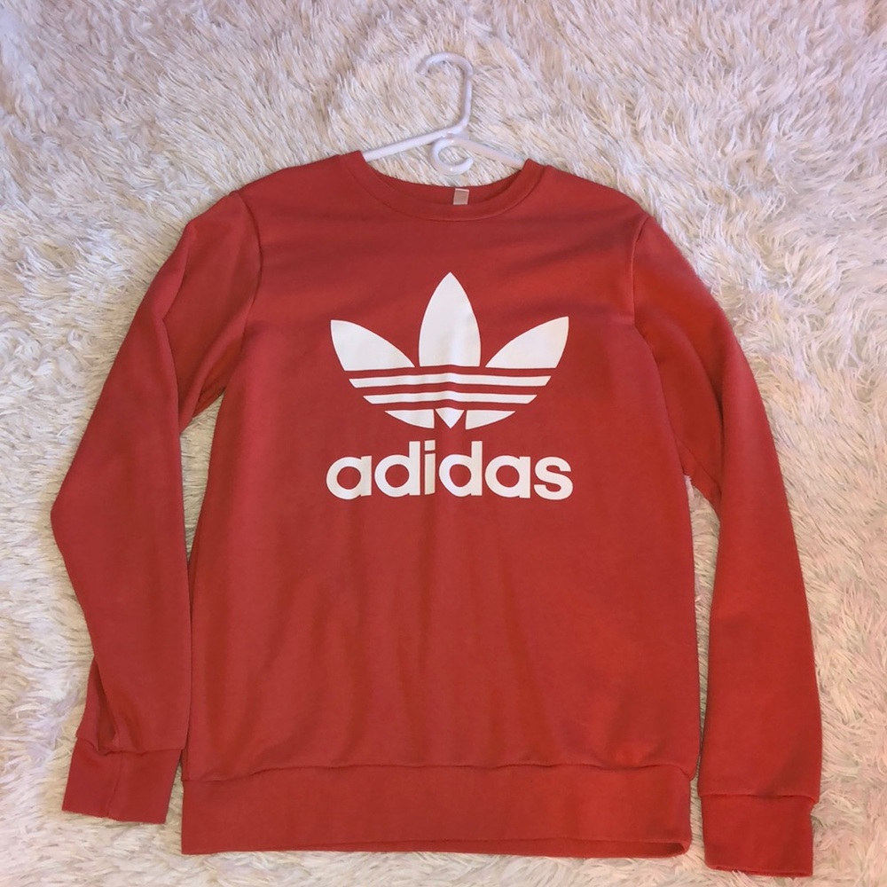 Coral/orange adidas sweatshirt